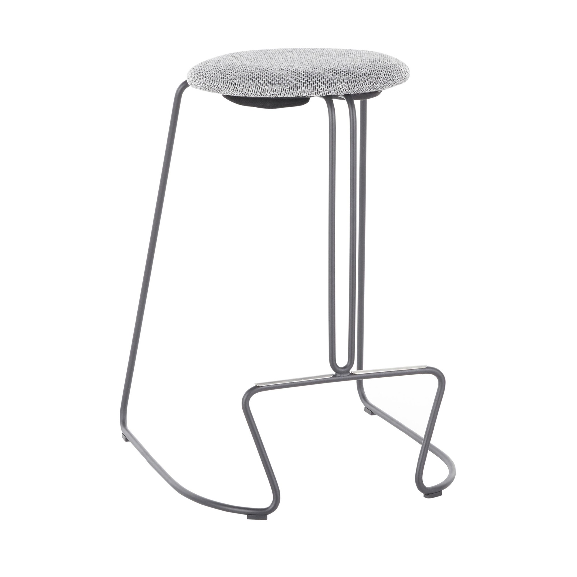Finn Grey Steel and Charcoal Fabric Counter Stools (Set of 2) 6 Finn Grey Steel and Charcoal Fabric Counter Stools (Set of 2) - Image 6