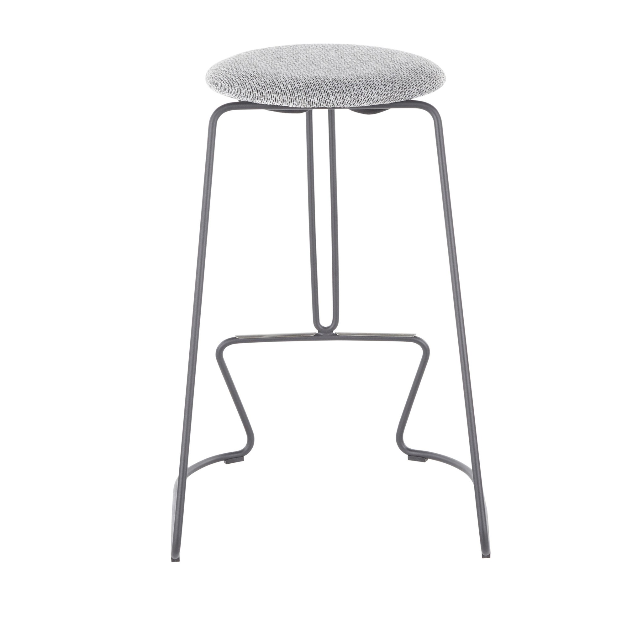 Finn Grey Steel and Charcoal Fabric Counter Stools (Set of 2) 9 Finn Grey Steel and Charcoal Fabric Counter Stools (Set of 2) - Image 9