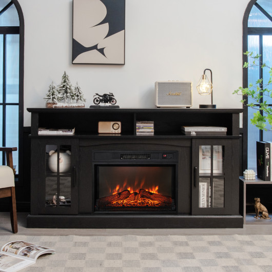 Electric Fireplace TV Stand with Storage for TVs Up to 65 Inch