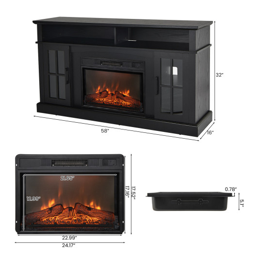 Electric Fireplace TV Stand with Storage for TVs Up to 65 Inch - Image 4