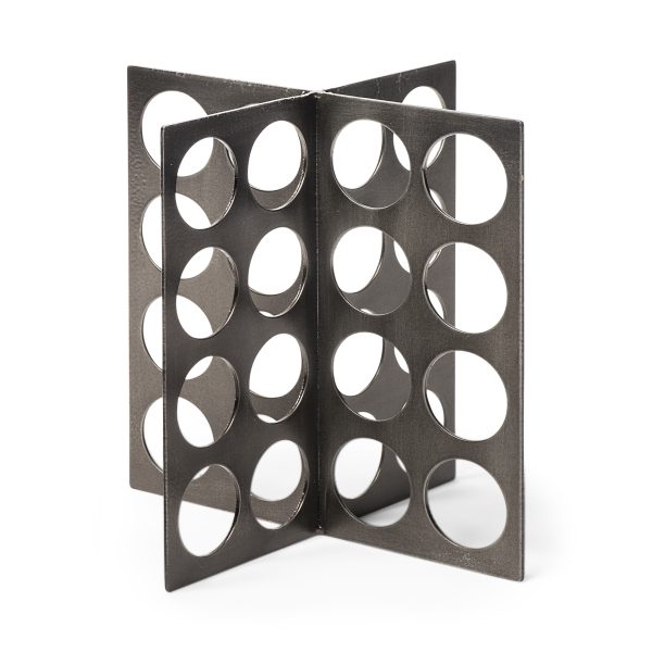 Fletcher Large 6L x 6W Gray Metal Abstract Decorative Object