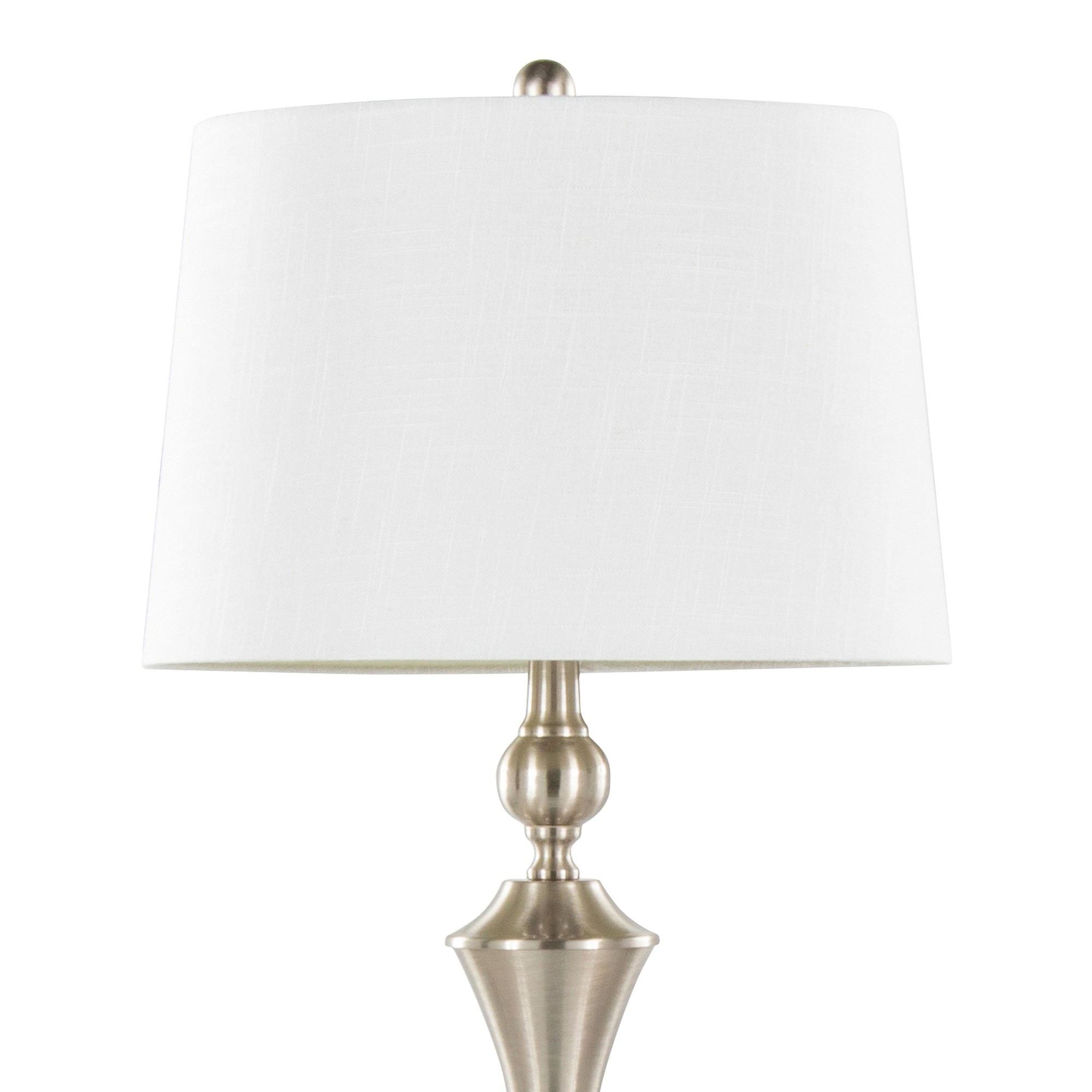 Flint 30 Contemporary USB Metal Table Lamps Brushed Nickel (Set of 2) 7 Flint 30 Contemporary USB Metal Table Lamps Brushed Nickel (Set of 2) - Image 7