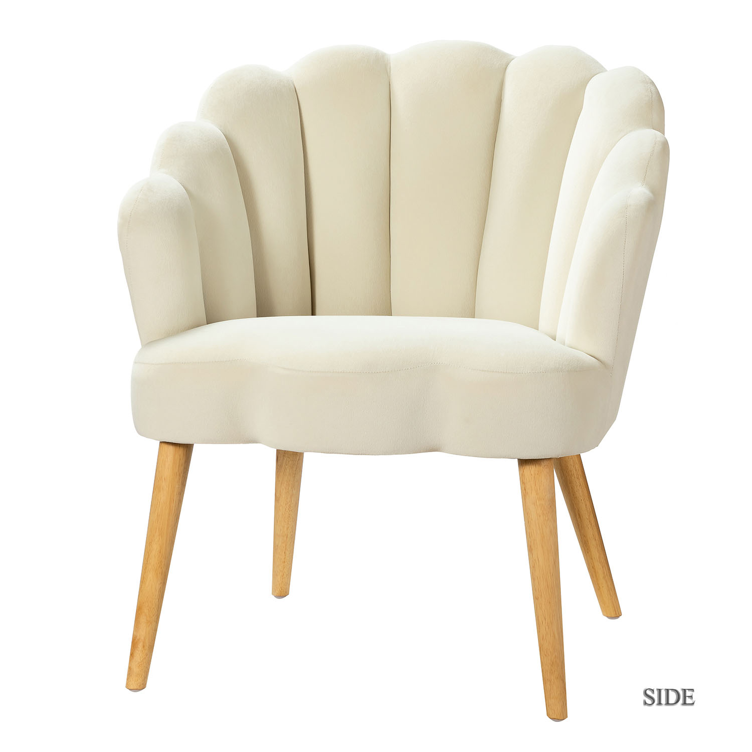 Flora Ivory Velvet Scalloped Barrel Accent Chair 1 Flora Ivory Velvet Scalloped Barrel Accent Chair