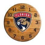 Florida Panthers Oak Barrel Clock 5 Florida Panthers Oak Barrel Clock