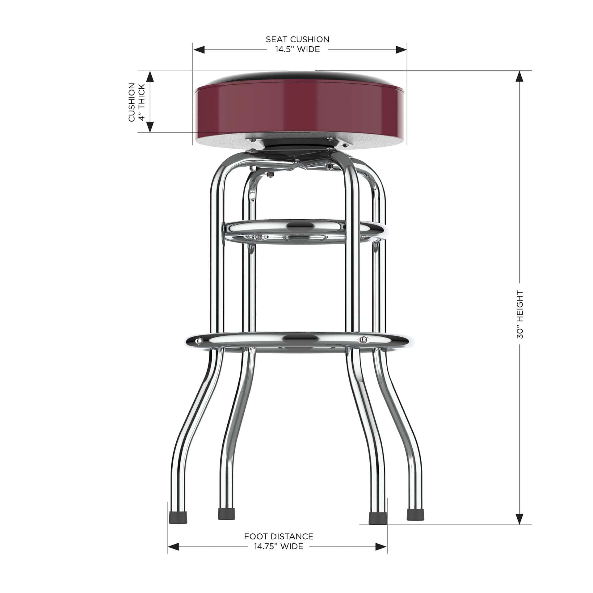 Florida State Chrome Bar Stool 4 Florida State Chrome Bar Stool - Image 4