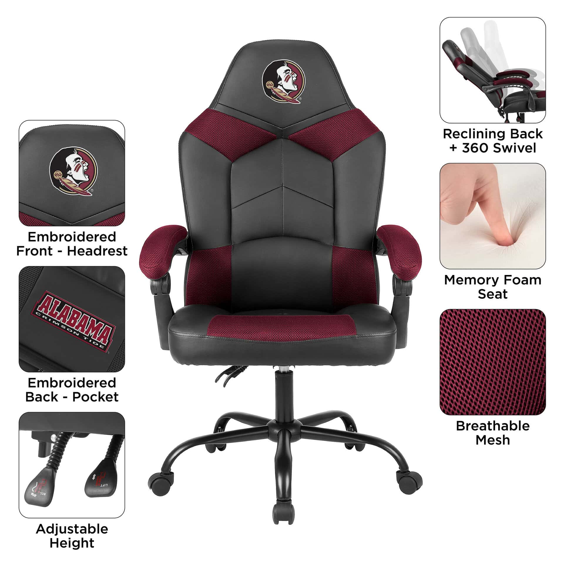 Florida State University Oversized Office Chair 3 Florida State University Oversized Office Chair - Image 3
