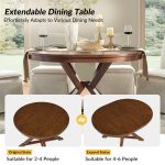 Floyd Walnut Extendable Round Solid Wood Dining Table 6 Floyd Walnut Extendable Round Solid Wood Dining Table