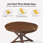 Floyd Walnut Extendable Round Solid Wood Dining Table 7 Floyd Walnut Extendable Round Solid Wood Dining Table