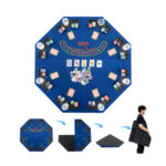 Foldable 48 Inch 8-Player Poker Tabletop with Cup Holders