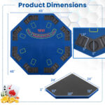 Foldable 48 Inch 8-Player Poker Tabletop with Cup Holders