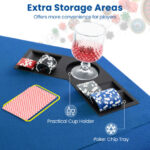 Foldable 48 Inch 8-Player Poker Tabletop with Cup Holders