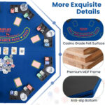 Foldable 48 Inch 8-Player Poker Tabletop with Cup Holders
