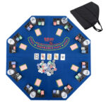 Foldable 48 Inch 8-Player Poker Tabletop with Cup Holders