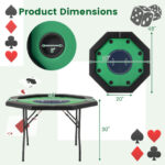 Foldable 48 Inch Poker Table with Padded Rails and Cup Holders 25 Foldable 48 Inch Poker Table with Padded Rails and Cup Holders