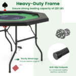 Foldable 48 Inch Poker Table with Padded Rails and Cup Holders 27 Foldable 48 Inch Poker Table with Padded Rails and Cup Holders