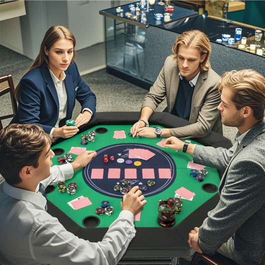 Foldable 48 Inch Poker Table with Padded Rails and Cup Holders 9 Foldable 48 Inch Poker Table with Padded Rails and Cup Holders - Image 9