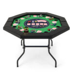 Foldable 48 Inch Poker Table with Padded Rails and Cup Holders 24 Foldable 48 Inch Poker Table with Padded Rails and Cup Holders