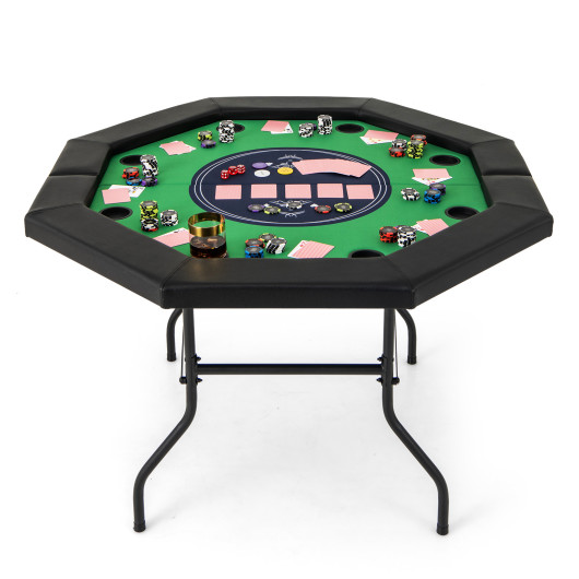 Foldable 48 Inch Poker Table with Padded Rails and Cup Holders 10 Foldable 48 Inch Poker Table with Padded Rails and Cup Holders - Image 10
