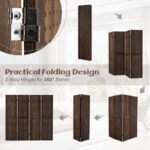 Foldable 5 ft Pegboard Room Divider Privacy Screen (4 Panels)