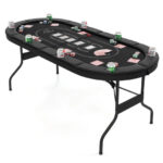 Foldable 72 Inch Poker Table for 8 Players with Cup Holders 32 Foldable 72 Inch Poker Table for 8 Players with Cup Holders
