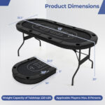 Foldable 72 Inch Poker Table for 8 Players with Cup Holders 33 Foldable 72 Inch Poker Table for 8 Players with Cup Holders