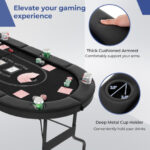 Foldable 72 Inch Poker Table for 8 Players with Cup Holders 35 Foldable 72 Inch Poker Table for 8 Players with Cup Holders
