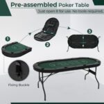 Foldable 72 Inch Poker Table for 8 Players with Cup Holders 41 Foldable 72 Inch Poker Table for 8 Players with Cup Holders