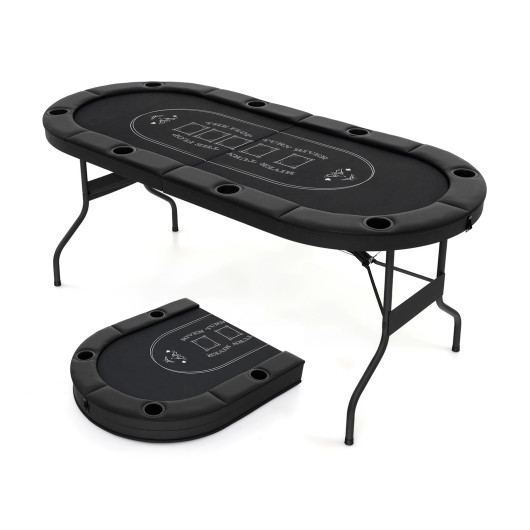 Foldable 72 Inch Poker Table for 8 Players with Cup Holders 10 Foldable 72 Inch Poker Table for 8 Players with Cup Holders - Image 10