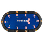 Foldable 10-Player Poker Tabletop with Cup Holders and Carry Bag
