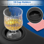 Foldable 10-Player Poker Tabletop with Cup Holders and Carry Bag