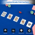 Foldable 10-Player Poker Tabletop with Cup Holders and Carry Bag