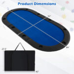 Foldable 10-Player Poker Tabletop with Cup Holders and Carry Bag