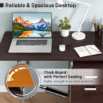 Folding Computer Desk with Drawers and Wheels for Home Office