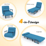 Convertible 6-Position Sofa Chair Lounge Bed with Pillow 14 Convertible 6-Position Sofa Chair Lounge Bed with Pillow
