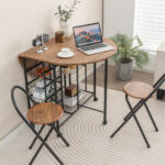 Space-Saving Folding Dining Table and Chair Set with Storage (3-Piece)