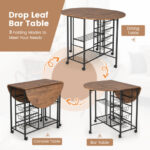Space-Saving Folding Dining Table and Chair Set with Storage (3-Piece)