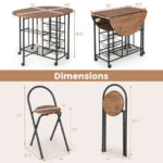 Space-Saving Folding Dining Table and Chair Set with Storage (3-Piece)