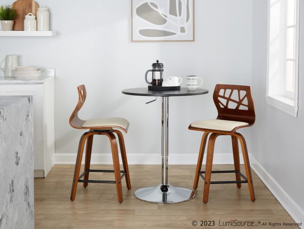 Folia 24 Mid Century Modern Swivel Counter Stool Set of 2 2