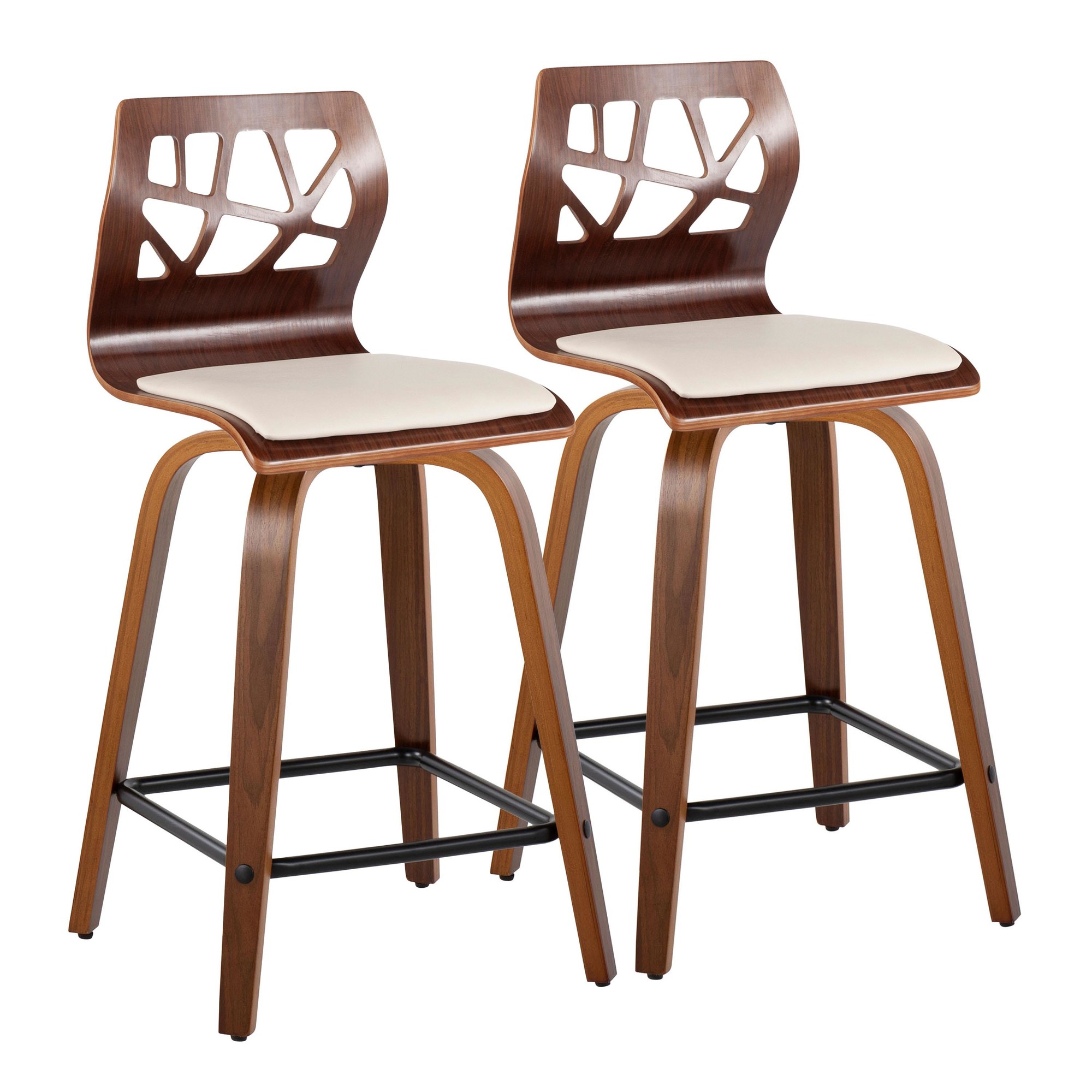 Folia 24 Mid-Century Modern Swivel Counter Stool (Set of 2) 5 Folia 24 Mid-Century Modern Swivel Counter Stool (Set of 2) - Image 5