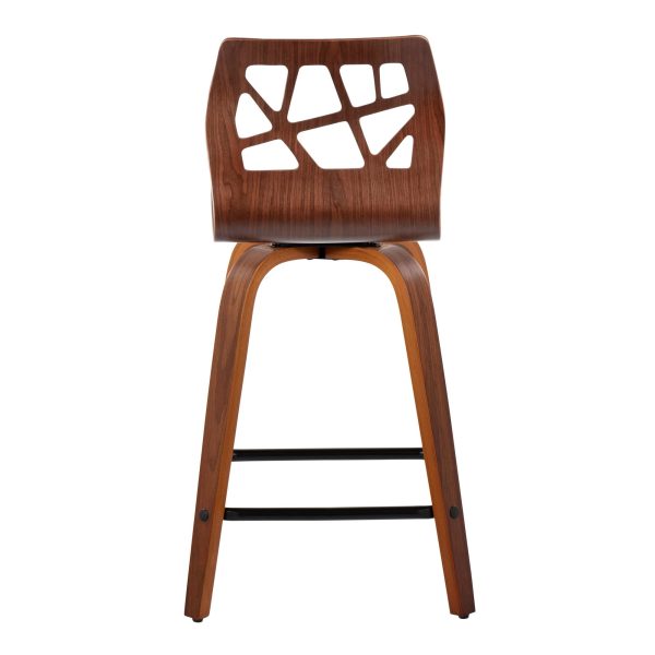 Folia 24 Mid Century Modern Swivel Counter Stool Set of 2 8