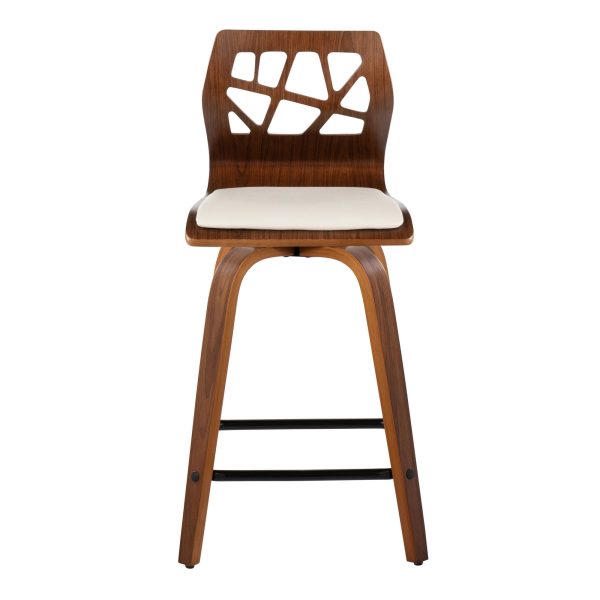 Folia 24 Mid Century Modern Swivel Counter Stool Set of 2 9