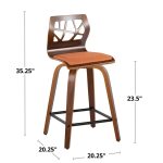 Folia 24 Natural Cream Contemporary Swivel Counter Stools (Set of 2)