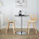 Folia 24 Natural Cream Contemporary Swivel Counter Stools (Set of 2)