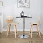 Folia 24 Natural Cream Contemporary Swivel Counter Stools (Set of 2)