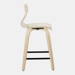 Folia 24 Natural Cream Contemporary Swivel Counter Stools (Set of 2)