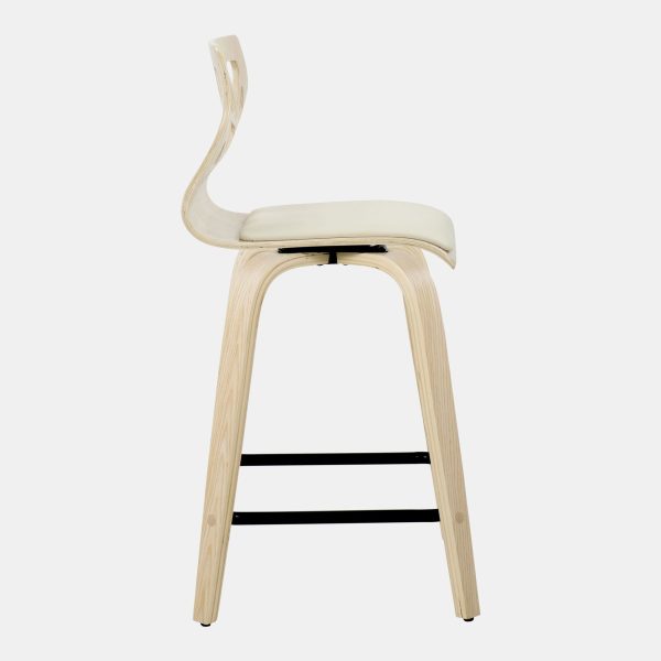Folia 24 Natural Cream Contemporary Swivel Counter Stools Set of 2 6