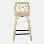 Folia 24 Natural Cream Contemporary Swivel Counter Stools (Set of 2)
