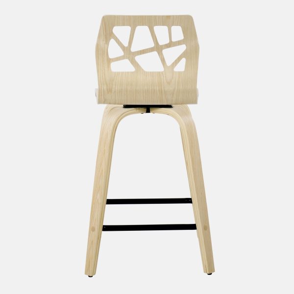 Folia 24 Natural Cream Contemporary Swivel Counter Stools Set of 2 8