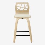Folia 24 Natural Cream Contemporary Swivel Counter Stools (Set of 2)