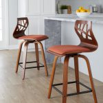 Folia 24 Orange Mid-Century Modern Swivel Counter Stools (Set of 2) 14 Folia 24 Orange Mid-Century Modern Swivel Counter Stools (Set of 2)